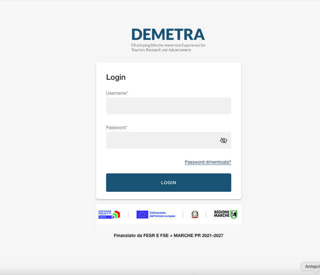 Demetra - DEveloping Marche immersive Experience for Tourism, Research and Advancment